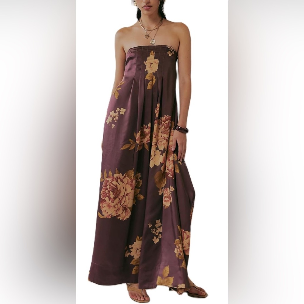 Floral Strapless Maxi Dress